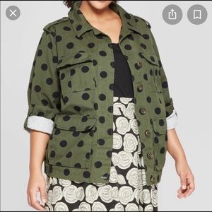 Polka Dot Utility Jacket - Who What Wear - size L
